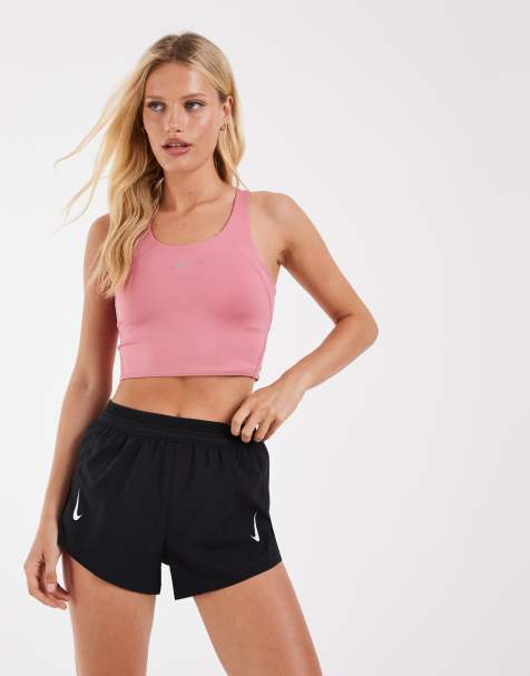 Nike Training Tempo Dri-FIT medium support longline sports bra in pink - view 1