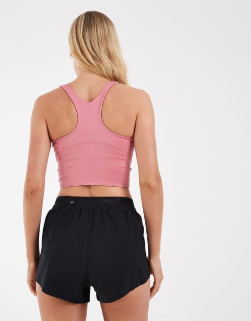 Nike Training Tempo Dri-FIT medium support longline sports bra in pink, 3 of 4