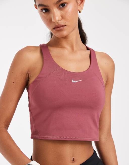 Nike Training Tempo Dri-FIT medium support longline sports bra in pink, 3 of 4