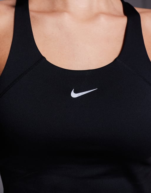 Nike Training - Tempo Dri-FIT - Reggiseno sportivo taglio lungo a sostegno medio nero, 4 di 4