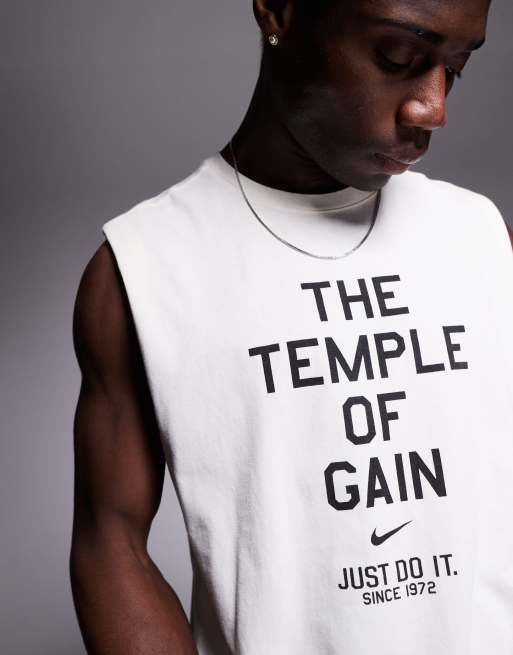 Nike Training - The Temple Of Gain - Canotta bianca con grafica, 4 di 4