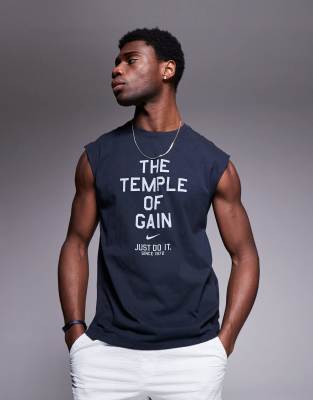 The Temple Of Gain graphic tank top in black