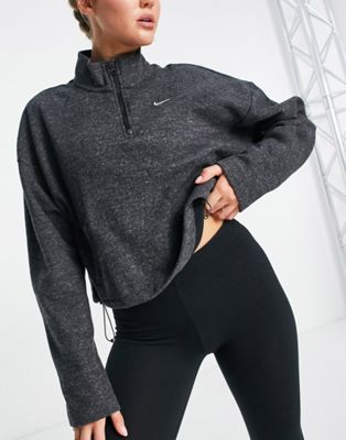 Nike Training Therma-FIT cosy half zip sweatshirt in black - ASOS Price Checker