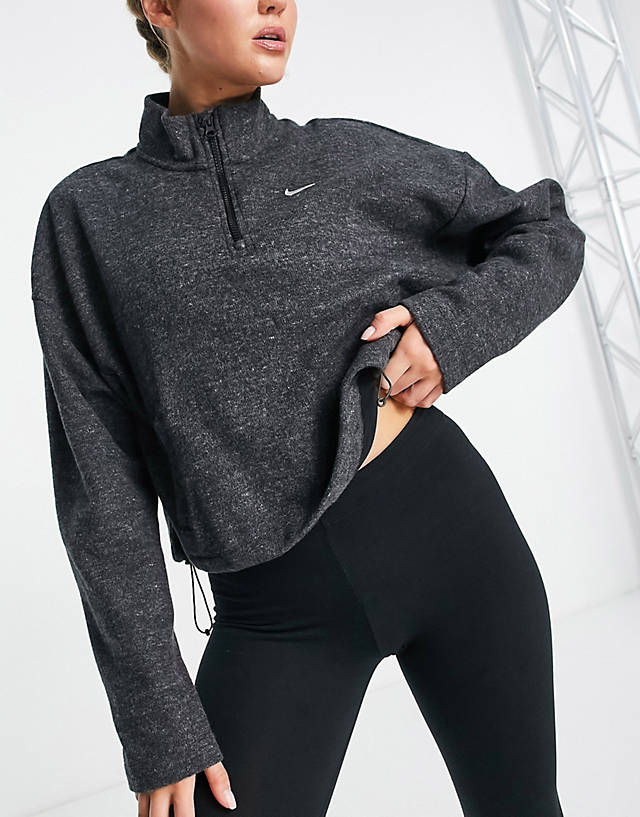 Nike Training - therma-fit cosy half zip sweatshirt in black