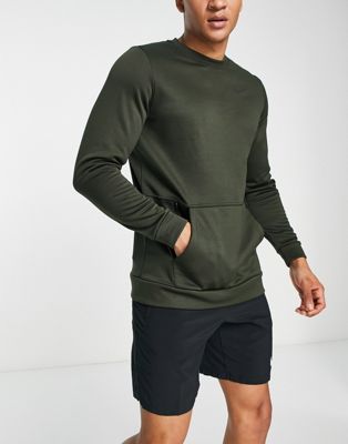 Nike Training Therma-FIT crew neck sweatshirt in khaki - ASOS Price Checker