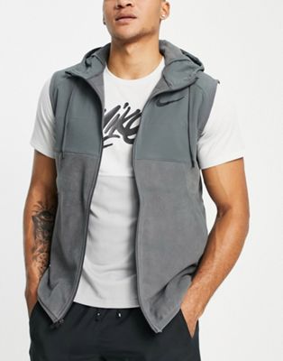 Nike Training Therma-FIT full zip hooded gilet in grey