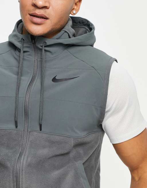 Nike Training Therma FIT full zip hooded gilet in grey ASOS