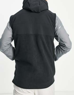 hooded fleece gilet