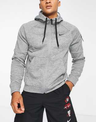 Nike Men's  Therma Therma-fit Full-zip Fitness Top In Gray