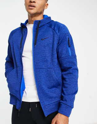 Nike Training Therma-FIT hoodie in blue - ASOS Price Checker