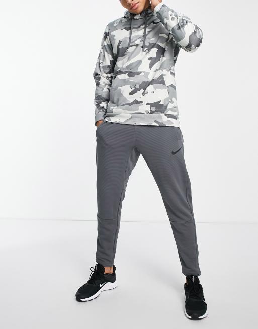 Nike Training – Therma-Fit – Kapuzenpullover in Grau mit All-over-Military-Muster, 4 von 4