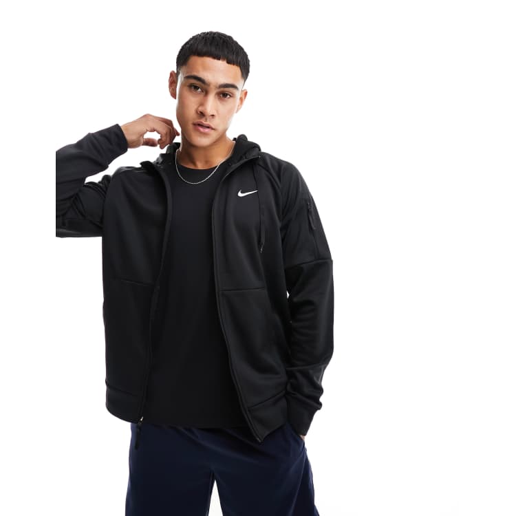 Black nike therma fit hoodie sales