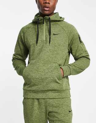 Nike Training Therma Fit Sweat Capuche Avec Demi Fermeture Clair Kaki Asos