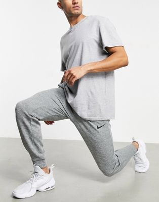 Nike Training Therma-FIT tapered cuffed sweatpants in grey heather