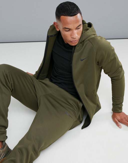 Nike Training Therma Fleece Hoodie In Khaki 931996 395 ASOS