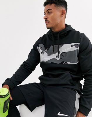 Nike Training therma hoodie with camo 