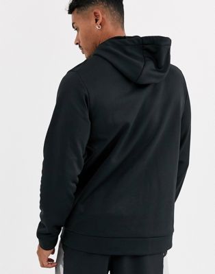 nike training therma hoodie with camo panel in black
