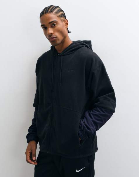 Nike Training Therma Polar Fleece zip-through hoodie in black - view 1