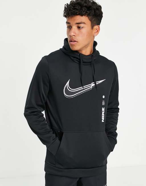 Black nike swoosh hoodie sale