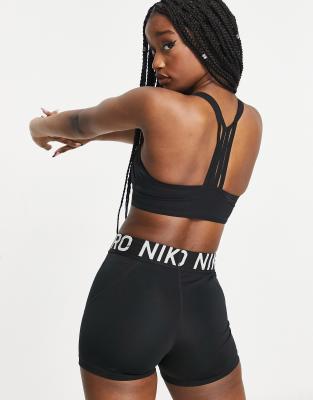 nike training indy light bra in black