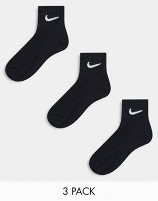 Nike Training unisex 3 pack ankle socks in black - ASOS Price Checker