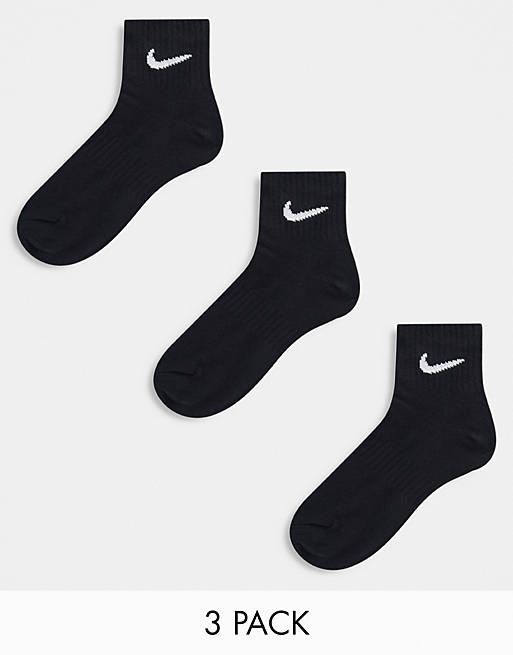Nike Training unisex 3 pack ankle socks in black | ASOS