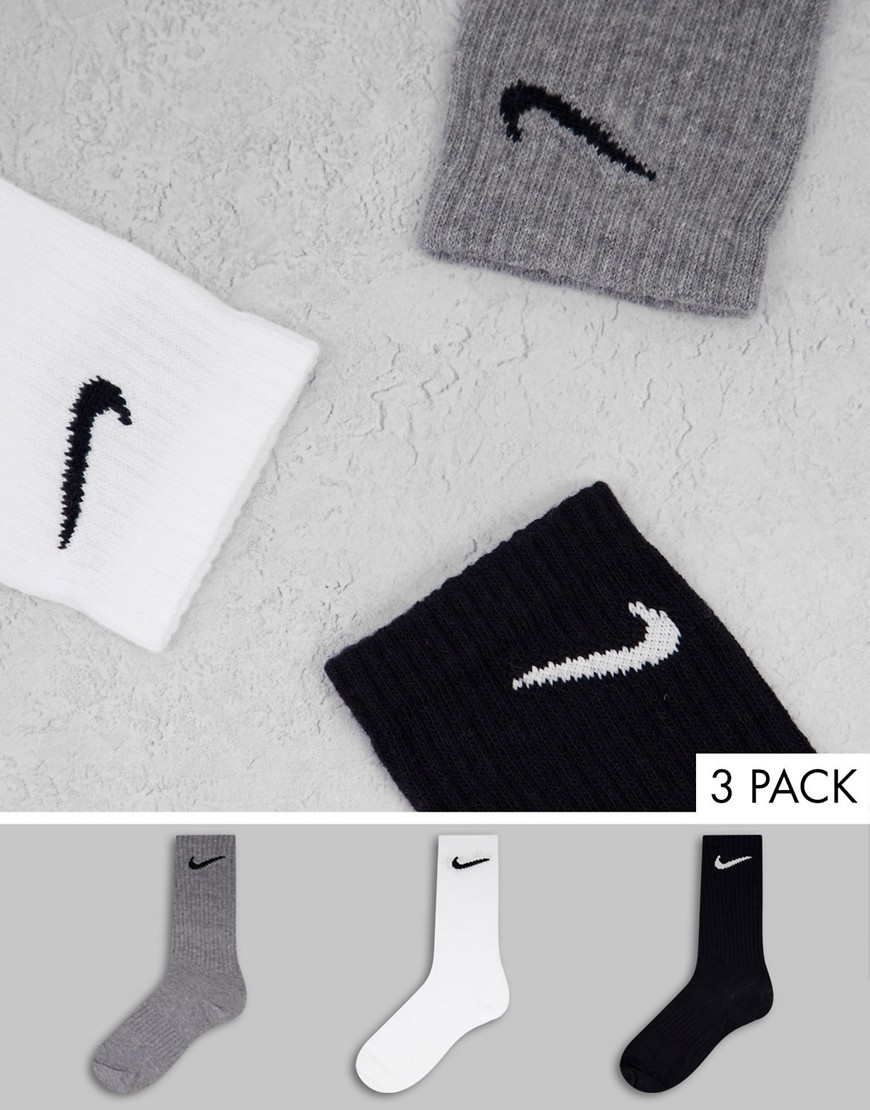 Nike Training unisex 3 pack crew socks in multi