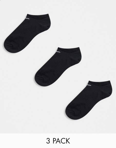 Workout Trainer Socks 3 Pack - Black A, Women's Sports Socks