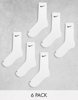 Nike Training unisex cushioned 6 pack crew sock in white - ASOS Price Checker