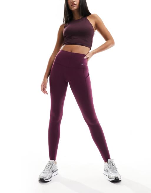 Nike Training Universa Dri-Fit leggings in bordeaux purple