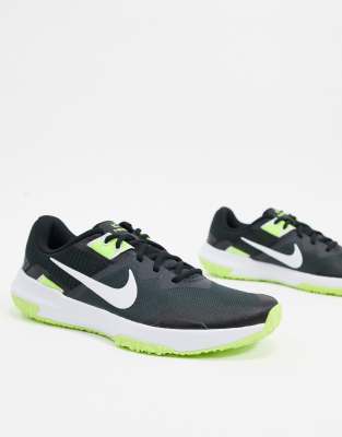 black and lime green nike shoes