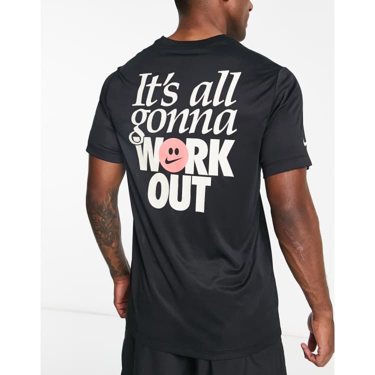 Nike Training work out graphic backprint t shirt in black ASOS