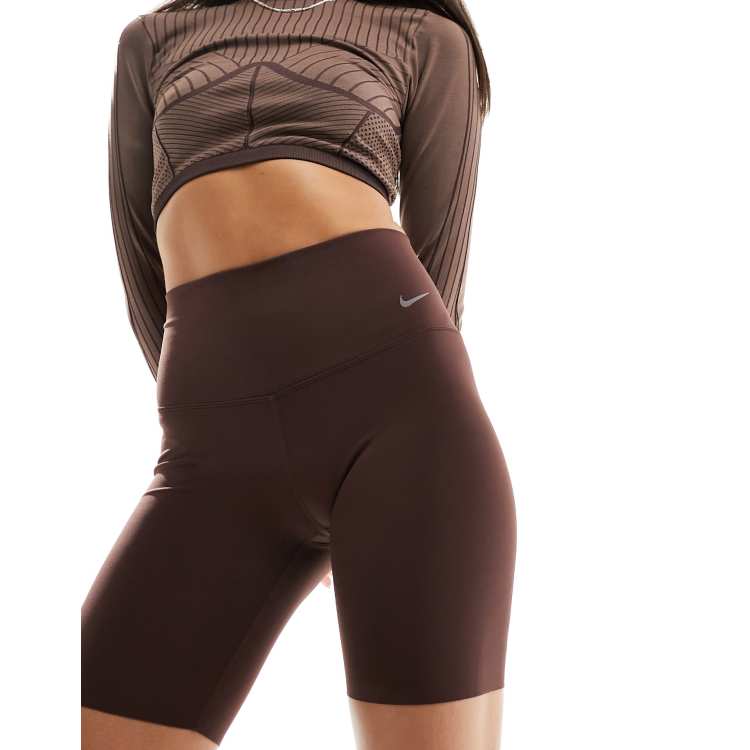 Nike Training Zenvy Dri-Fit 8 inch shorts in brown