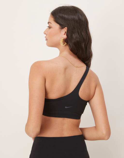 Nike Training – Zenvy Dri-FIT – Asymmetrischer, weicher Sport-BH in Schwarz mit leichter Stützkraft, 3 von 4