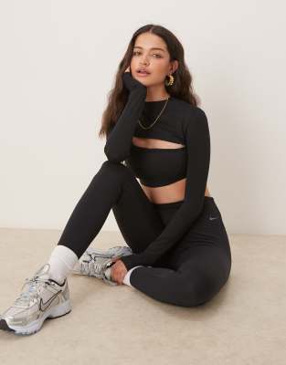 Nike Training - Zenvy Dri-FIT - Lange Leggings in Schwarz mit hohem Bund