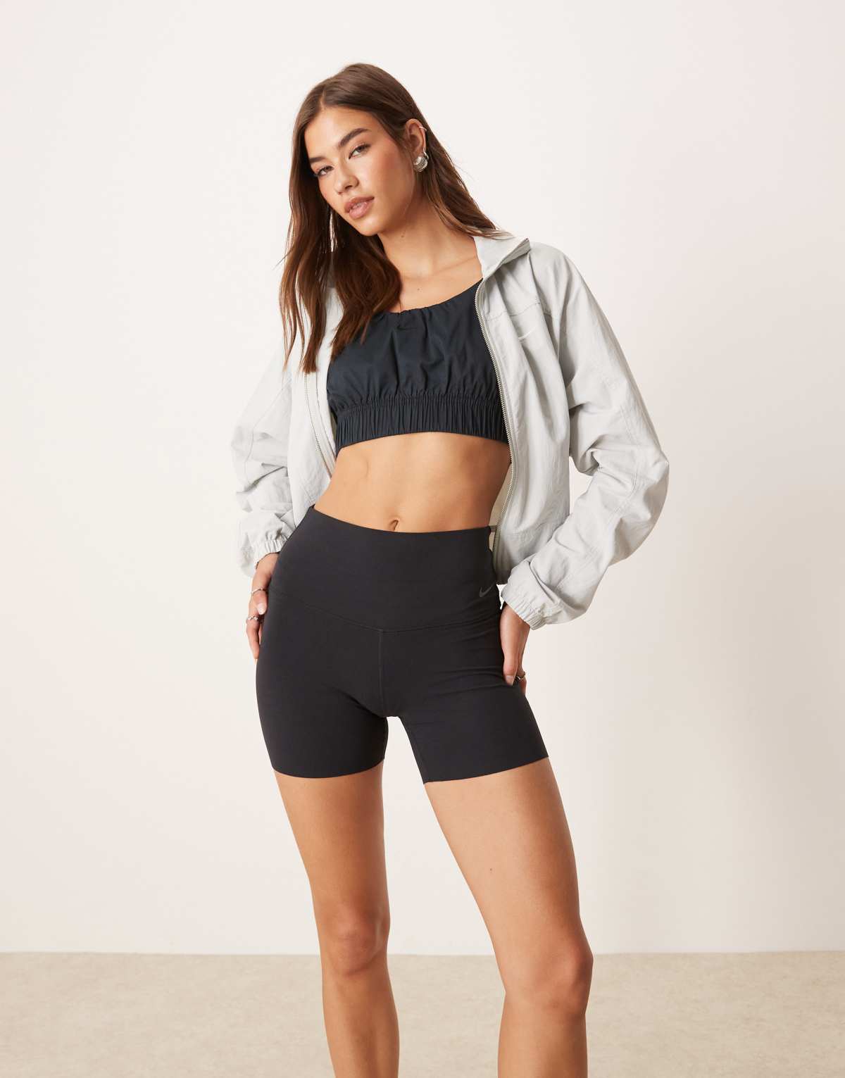 Nike Training Zenvy Dri-FIT soft touch high waisted 5 inch shorts in black