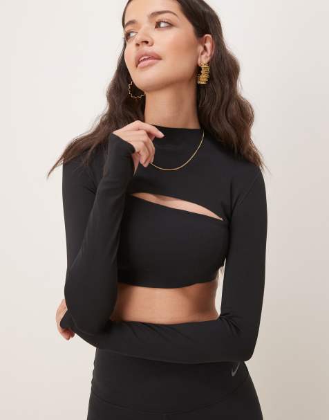 Nike Training – Zenvy Dri-FIT – Weiches, langärmliges Bolero-Oberteil in Schwarz - view 1