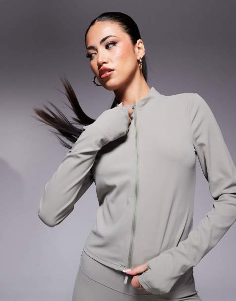Nike Zenvy Training full zip longsleeve top in light green