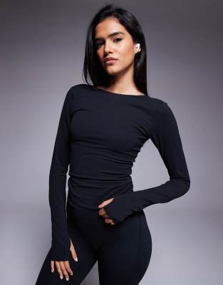 Nike Zenvy Yoga Dri-fit Long Sleeve Top In Black