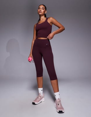 Nike Zenvy Yoga Dri-fit Tank In Burgundy