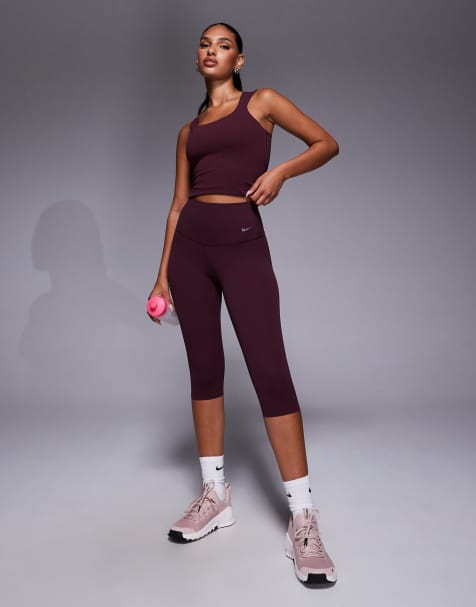 Nike Training Zenvy Yoga Dri-FIT tank in burgundy - view 1