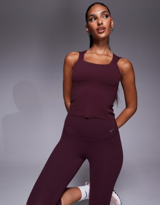 Nike Zenvy Yoga Dri-fit Tank In Burgundy