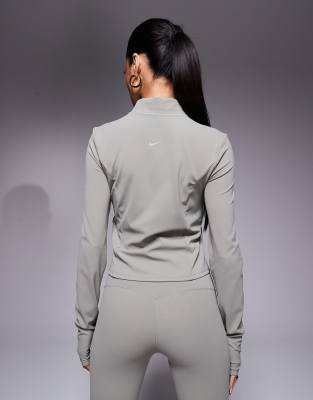 Nike Training Zenvy Yoga full zip longsleeve top in khaki | ASOS