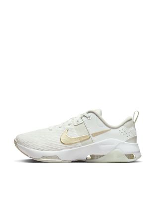 Nike Training Zoom Bella 6 premium trainers in white and gold - ASOS Price Checker