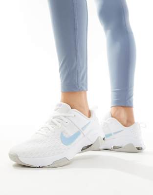 Nike Training Zoom Bella 6 trainers in white and baby blue | ASOS