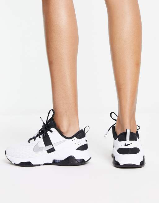 Nike Training Zoom Bella trainers in white and holographic ASOS