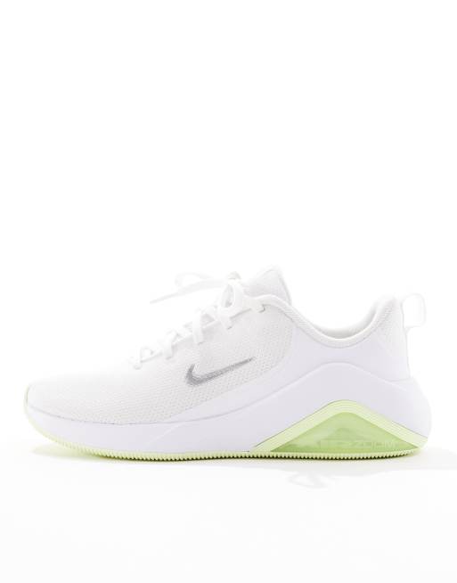 Nike Training Zoom Bella 7 trainers in white and green, 3 of 5