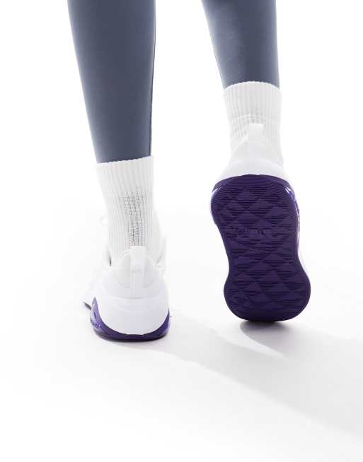 Nike Training Zoom Bella 7 trainers in white and purple, 5 of 5