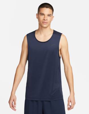 Shop Nike Dri-fit Ready Tank In Navy