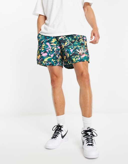 Nike Trek Division all over print woven shorts in green